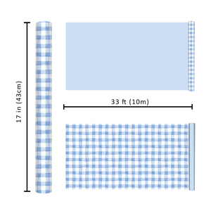 Classic Country Blue Checkered Wrapping <b>Paper</b> Eco Friendly Plaid Print For Baby Boy Shower Birthday Newborn Gift Packaging <b>Roll</b> - Product Image 6