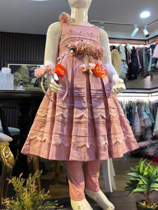 Vestido de fiesta largo de algodón con diadema para niña y niño, nuevo - Product Image 4