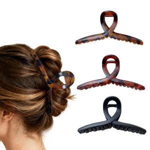 Pinzas de Pelo Premium de Plástico XL de 13 cm con Diseño de Caparazón de Tortuga, para Cabello Grueso, Resistentes, con Estampado de Leopardo, Ecológicas, para Uso Diario - Product Image 1