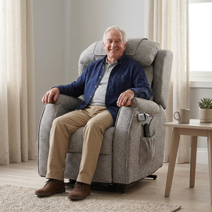 Fauteuil inclinable à double moteur pour soins aux personnes âgées, zéro gravité, avec chauffage, appuie-tête réglable, soutien lombaire et roulettes mobiles - Product Image 6