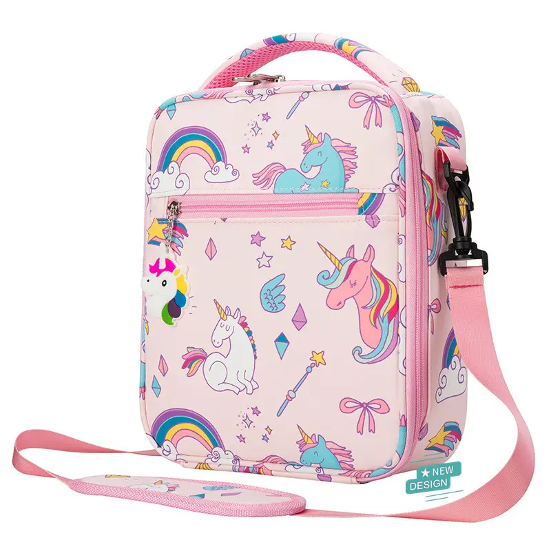 Cute Unicorn Lunch Bag Cartoon Insulated Thermal Food Lunchbox Picnic Supplies Cooler Bag for Kids Girl Boy