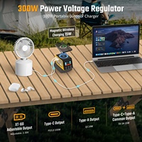 Régulateur de tension CC réglable 300W de 2V à 30V compatible avec la batterie DeWalt 18V/20V avec sortie XT60 18W Type-A pour la charge