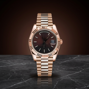 นาฬิกาดำน้ำแบบอนาล็อก Dateday สีโรสโกลด์น้ำตาล พร้อมโลโก้ Miyota S กลไก Seiko NH35 หน้าปัดแบบ MOD กันน้ำได้ - Product Image 3
