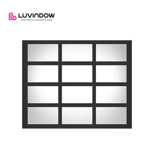 باب مرآب زجاجي أسود حديث للمنازل من الألومنيوم مع تحكم أوتوماتيكي وحركة انزلاق عمودية بسعر منخفض للفلل، زجاج أسود/مصقول - Product Image 2