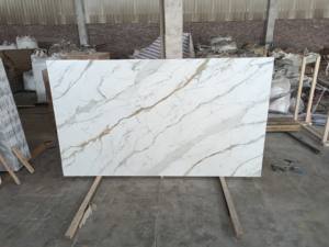 Calacatta Gold Pd, Impresión Digital, Encimera de Cuarzo Impreso, Revestimiento de Paredes, Azulejos, Cuarzo de Ingeniería, Losa de Cuarzo Super Jumbo, Losas de Cuarzo - Product Image 4