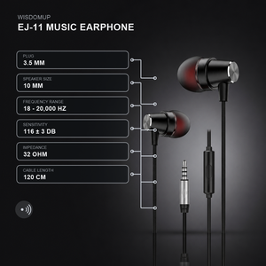 Écouteurs intra-auriculaires filaires stéréo élégants 3,5 mm avec micro pour <span class=keywords><strong>iPhone</strong></span>/Samsung/Xiaomi/Huawei - Product Image 2