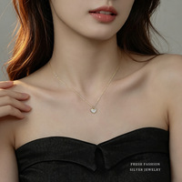 Collier pendentif en forme de cœur en nacre naturelle plaqué or 18 carats en argent 925 Damila Jewelry pour femmes, cadeau pour la Saint-Valentin