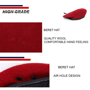 Cappello di berretto di lana personalizzato a buon mercato all'ingrosso della cina alla moda in pelle avvolgente berretto verde - Product Image 6