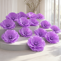 Lila Mohnblumen-Kopf Display Riesige Künstliche Papierblume Hochzeits-Event-Dekoration Kommerzielle Blumendekoration Bühnendekoration