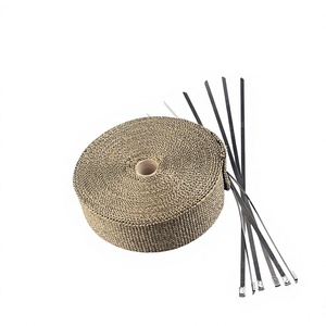 FOR Motorcycle <b>Exhaust</b> Pipe Heat Insulation Cloth 10M 15M Fiberglass With <b>Clamps</b> For General Use - Product Image 2