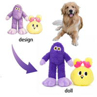 AFP Jouets doux en peluche pour animaux de compagnie, grenouille, singe, pieuvre, crocodile, requin martille, manatee, tortue de mer, cochon d'Inde, chien, jouet à mâcher couineur