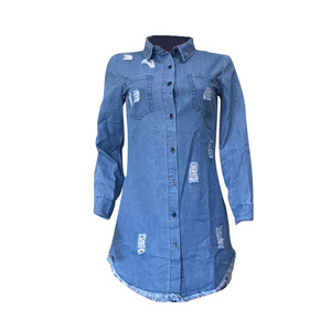 Robe en jean déchirée pour <span class=keywords><strong>femme</strong></span> 81203-MX79, design asymétrique, vêtements pour <span class=keywords><strong>femme</strong></span> - Product Image 6