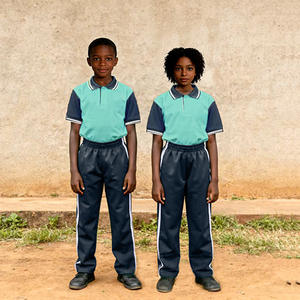 Ensembles d'uniformes scolaires personnalisés en coton unisexe à manches courtes pour les écoles primaires et secondaires, <span class=keywords><strong>uniforme</strong></span> de sport <span class=keywords><strong>scolaire</strong></span> - Product Image 4