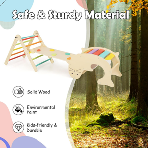 7 en 1 <span class=keywords><strong>bois</strong></span> Montessori Triangle ensemble intérieur Jungle Gym grimpeur pour les tout-petits 1-3 terrains <span class=keywords><strong>de</strong></span> <span class=keywords><strong>jeux</strong></span> pour enfants et bébés - Product Image 3