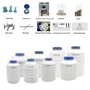 Recipiente de nitrógeno líquido de gran capacidad, matraz Dewar de cuello ancho de 50L, nitrógeno líquido para cultivo celular - Product Image 3