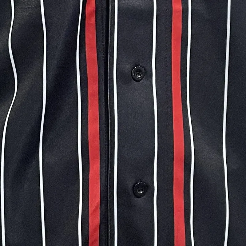 Custom China Baseball Jersey Embroidery Polyester Plain Black And White Pinstripe Baseball Shirts