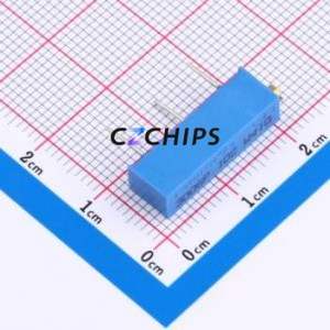 Résistance/potentiomètre réglable 3006P-102, composant traversant (THT)-3P, 6,5x4,9 mm, résistance 1 kOhm, 10 %, 750 mW, 250 ppm/ ℃ - Product Image 1