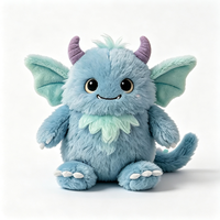 Vente en gros de peluches monstres douces très populaires, jouet en peluche monstre bleu mignon de dessin animé avec queue, peluche personnalisée