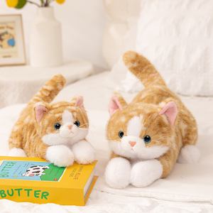 Venta caliente simulación de peluche gato tumbado Animal relleno decoración del hogar niños Regalo de Cumpleaños suave gato realista muñeca de juguete - Product Image 2