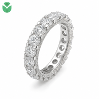 Bague éternelle classique Betterstar en or blanc 14K 18K avec diamants de laboratoire taille brillant ronds D VVS IGI pour femme