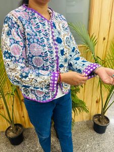 High Quality Cotton <b>Quilted</b> <b>Jacket</b> Block Printed Boho Style <b>Quilted</b> Handmade <b>Jackets</b>, Gifts Button Closer <b>Jacket</b> for Women Gifts - Product Image 2
