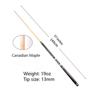 Queue de billard de 57 pouces, 19 oz, 1/2, pour billard et pool, en bois d'érable de qualité supérieure avec joint en acier inoxydable