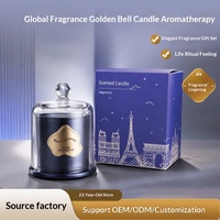 Nouvelle bougie parfumée en cire de soja Golden Bell Global Fragrance, en pot de verre, semi-fait main, pour l'intérieur, coffret cadeau