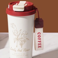Gobelet isotherme en acier inoxydable de qualité supérieure, à double couvercle, pour café, thé, eau, cadeau d'anniversaire, voyage, directement de l'usine