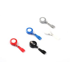 Porte-badge rétractable personnalisé avec clip métallique, porte-clés en ABS pour carte d'identité, porte-badge promotionnel, longueur d'extension de 750 à 900 mm, sérigraphie - Product Image 1