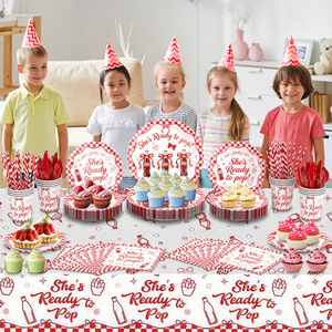 Ensemble de vaisselle et de serviettes « Shes Ready to Pop » pour l'annonce de grossesse et les fournitures de fête pour nouveau-né - Product Image 5