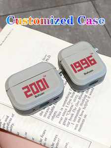 Étui personnalisé pour <span class=keywords><strong>AirPods</strong></span> avec année de naissance/nom, personnalisation 1 pièce, coque antichoc grise mate pour <span class=keywords><strong>AirPods</strong></span> 1/2/3/Pro/Pro 2 - Product Image 5