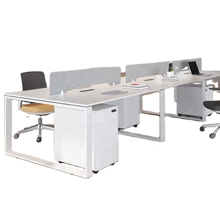 Person Office Work Station for Staff Modern Minimalist Open Work Space Coworking Workstation White 2 4 6 Carton Customized Panel