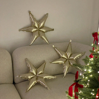 Decoración Navideña, Globo de Aluminio en Forma de Estrella Hexagonal para Colgar en la Pared