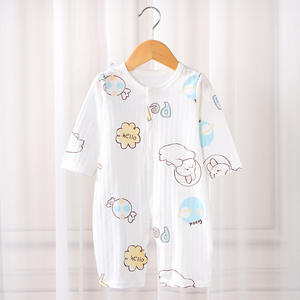 Automne printemps nouveau-né combinaison ramper costume bébé barboteuse mince tenue d'été garçons pur coton pyjamas mignon Style Offre Spéciale - Product Image 4