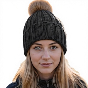 Custom Logo Design Glow in the Dark Polyester Unisex Warm Vintage Travel Beach Common Fabric <b>Winter</b> Beanie Knit <b>Hat</b> - Product Image 1