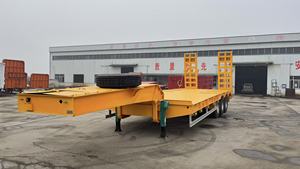 مقطورة شاحنة ذات سطح منخفض للخدمة الشاقة بمحورين أو ثلاثة محاور، حمولة 50-60 طن، جديدة تمامًا لنقل آلات البناء - Product Image 5