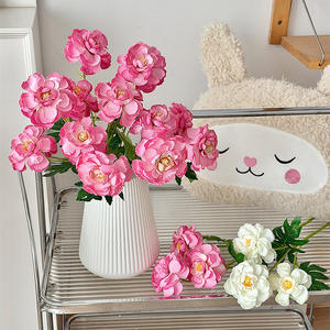 Fleurs artificielles en soie, roses, haute simulation, branche unique, décoration de mariage, décoration de la maison, orange jaune - Product Image 2