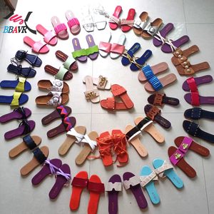 <b>Summer</b> Flat <b>Slippers</b> for Women Fashion Outdoor Slides One Strap Beach Sandals PU Upper TPR Midsole Rubber Outsole Africa Market - Product Image 1