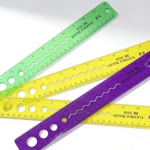 Regla de Escala Centimétrica Flexible de Plástico Transparente Multicolor de 8 Pulgadas/20 cm y 12 Pulgadas/30 cm, Papelería Escolar Barata al por Mayor - Product Image 6