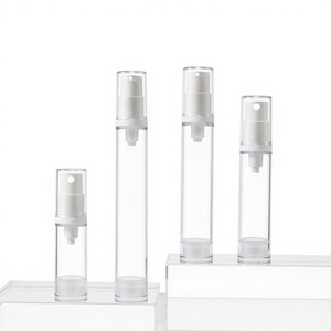 Botellas de Viaje Cilíndricas al Vacío con Bomba de Tubo Delgado, Pulverizador Transparente para Lociones, Sueros, Cosméticos, Botellas Vacías para Muestras - Product Image 1