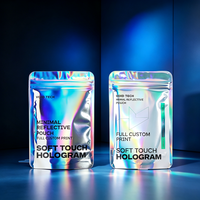 Sachet Doypack Holographique Imprimé Personnalisé, Anti-humidité, Refermable, pour Chewing-gum, Lait, Cadeaux, Stockage, Vente en Gros