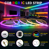 Bande LED COB intelligente WS2811 adressable BERIXDEEP RGB IC 720 LED/m 12V 10mm, couleur magique dynamique sans points, pour décoration de fête
