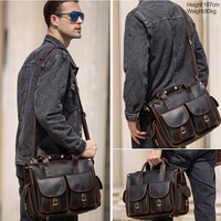 Nouvelle conception, style vintage, sacoche en cuir véritable, sac à bandoulière en cuir, sacoche d'affaires, sacoche pour ordinateur portable, sac messager