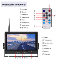 Kit de caméra de recul sans fil 9 pouces IPS 1024x600 avec moniteur, signal numérique, image étanche, caméra de vue arrière/avant pour camion