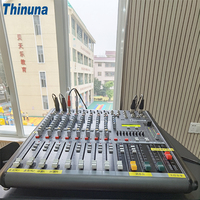 Console de mixage numérique stéréo 8 canaux Thinuna MX-F8 USB 48VDC Mixeur audio professionnel Mixeur de musique DJ pour groupes