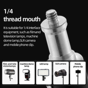 ขาตั้งไฟแบบหนีบโต๊ะพร้อมสกรู 1/4 นิ้ว ปรับระดับได้ ทำจากอะลูมิเนียม สำหรับไฟ LED กล้อง และแฟลช - Product Image 4