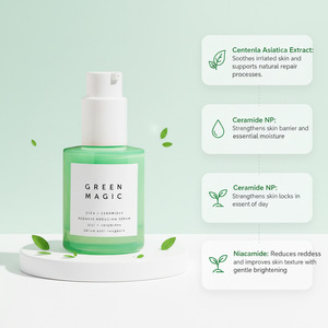 Vegan Calming Sensitive Skin Green Magic Anti Acne Redness Reducing Face Serum with Cica Ceramide <b>Moisturizing</b> Whitening Serum - Product Image 3