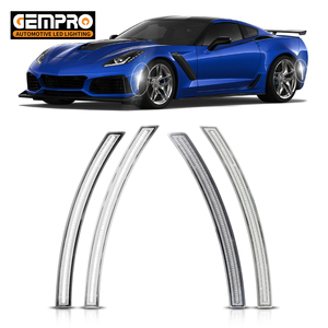 Feux de position latéraux <span class=keywords><strong>LED</strong></span> en vrac pour Chevrolet Corvette C7 2014-2019 Z06 Grand Sport, feux de dégagement de garde-boue fumés transparents, 4 pièces - Product Image 1