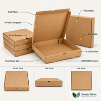 Boîtes à pizza ventilées de qualité alimentaire de 7 à 12 pouces en carton ondulé E Flute, emballages jetables à emporter en stock