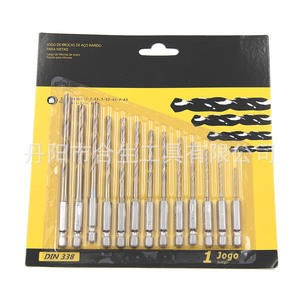 MR สว่านแบบบิด13ชิ้นก้านหกเหลี่ยมชุบทองสำหรับเจาะโลหะ DIN 338 - Product Image 1